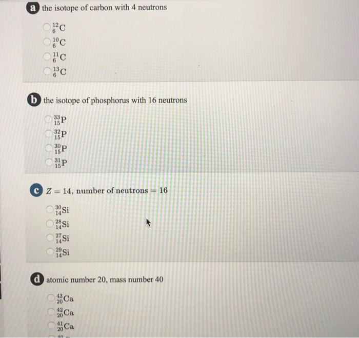 calculate the number of neutrons in the isotope carbon 14