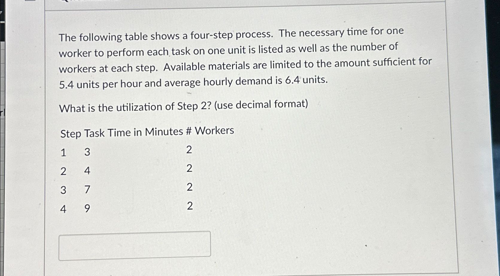 Solved The following table shows a four-step process. The | Chegg.com
