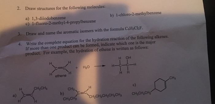 Solved 2. Draw Structures For The Following Molecules: B) | Chegg.com