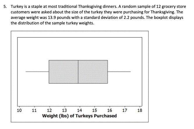 Solved Turkey is a staple at most traditional Thanksgiving | Chegg.com