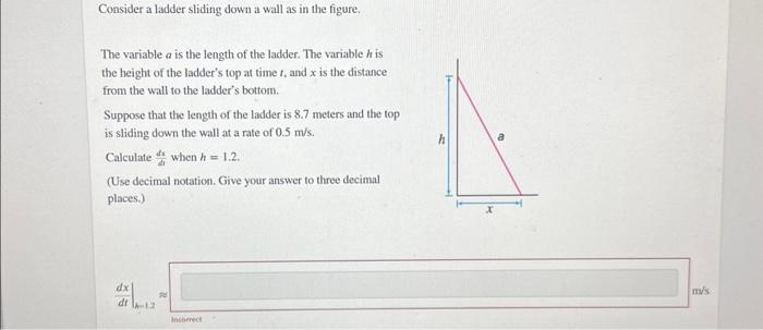 Solved Consider a ladder sliding down a wall as in the | Chegg.com