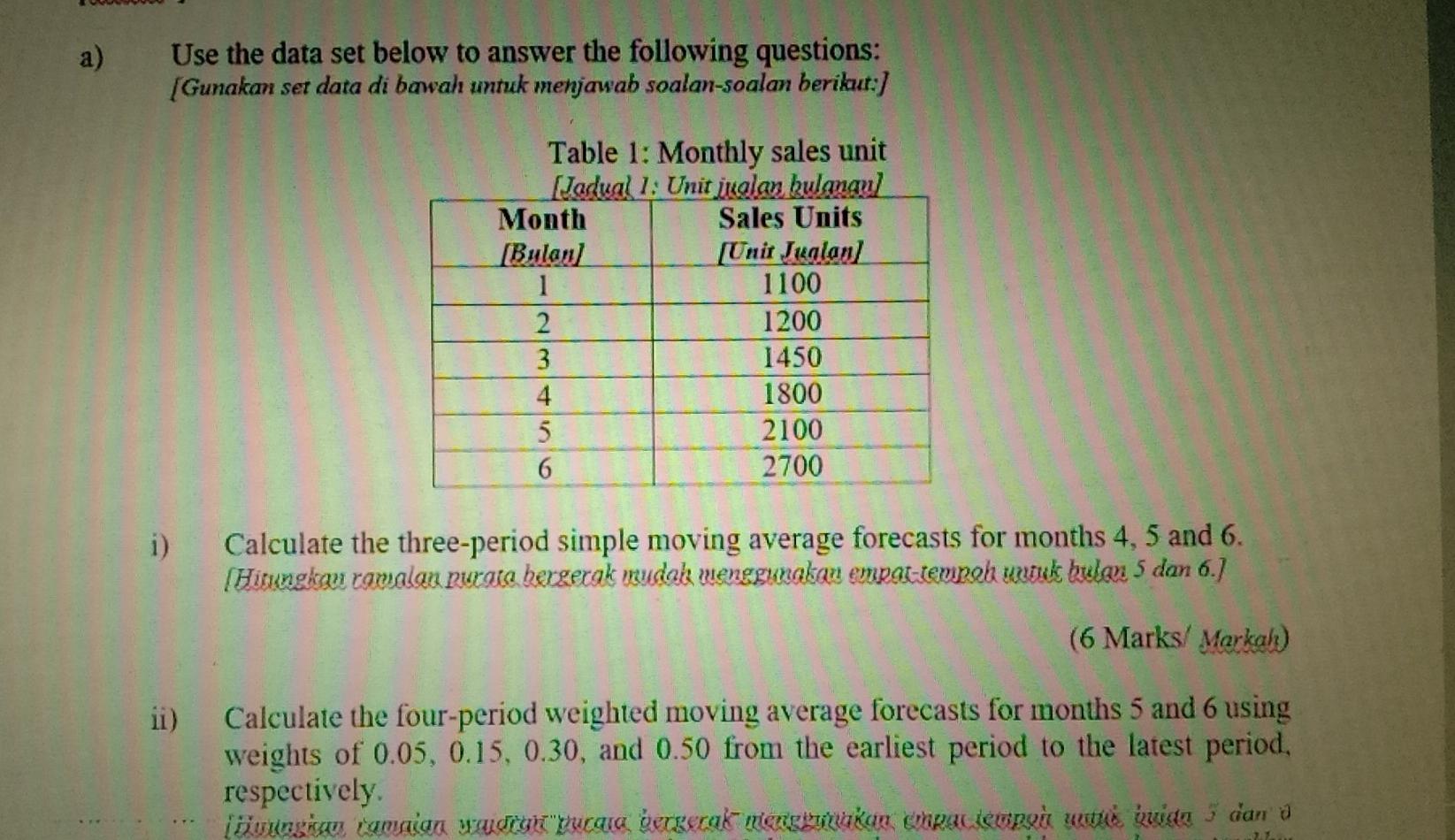 Solved a) Use the data set below to answer the following | Chegg.com