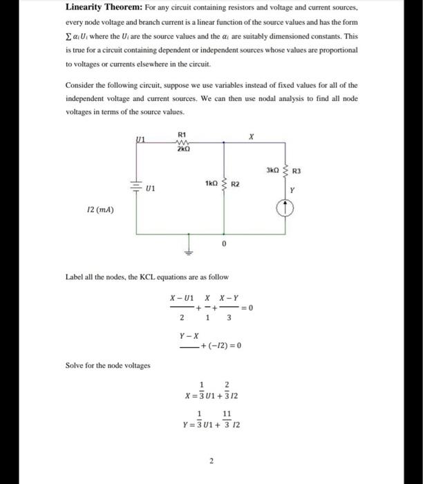 Solved Linearity Theorem For Any Circuit Containing 9113