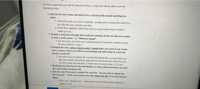Solved For this assegnenent you will be arked to write a | Chegg.com