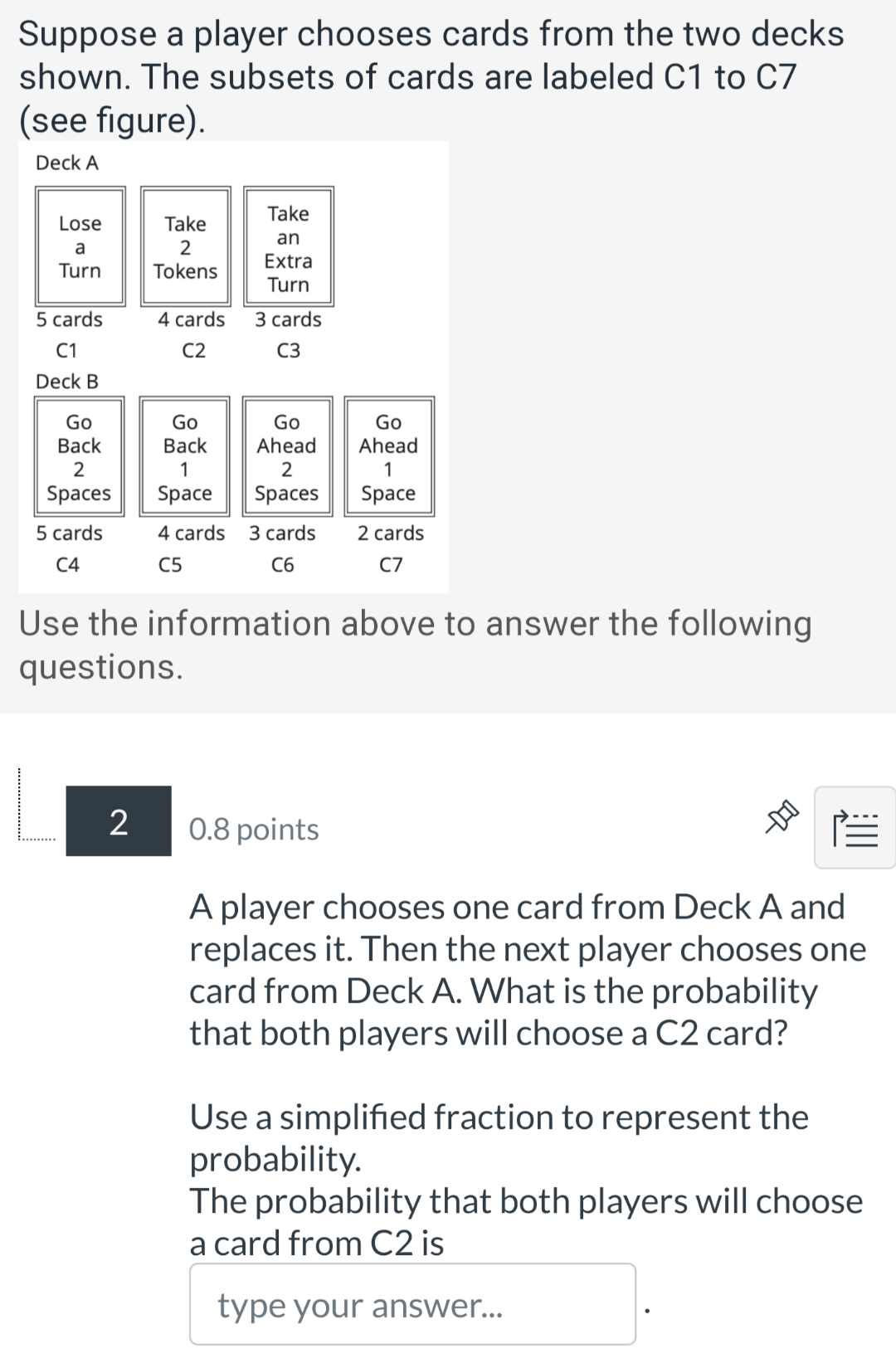 Solved Suppose A Player Chooses Cards From The Two Decks | Chegg.com