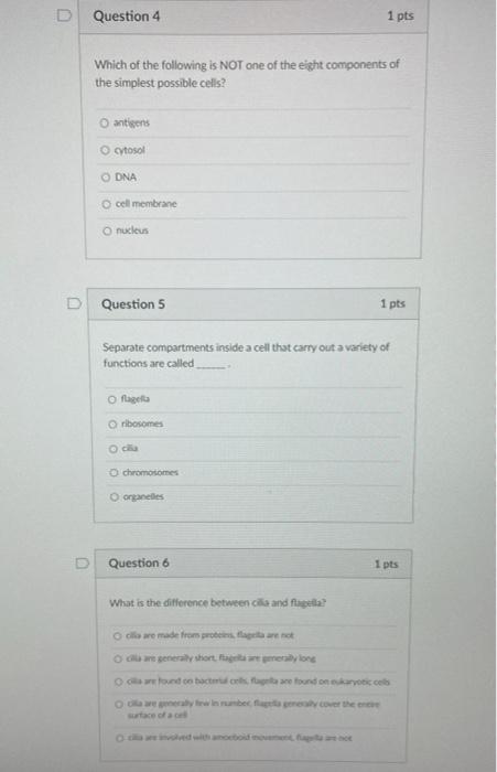 Solved Question 4 1 pts Which of the following is NOT one of | Chegg.com