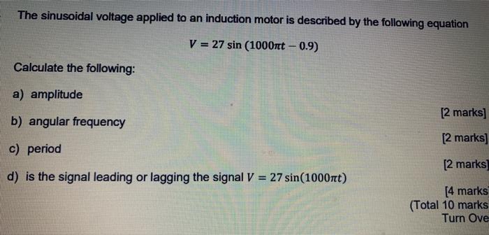 Solved A four pole three-phase induction motor is connected | Chegg.com