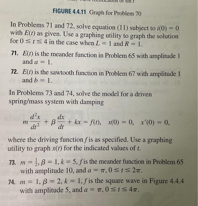 FIGURE 4.4.11 Graph for Problem 70 In Problems 71 and | Chegg.com