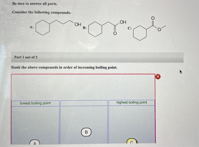 Solved Be sure to answer all parts. Consider the following | Chegg.com