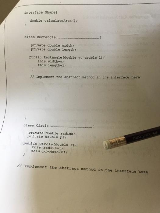 Solved complete the code i need it in java and fast i need | Chegg.com