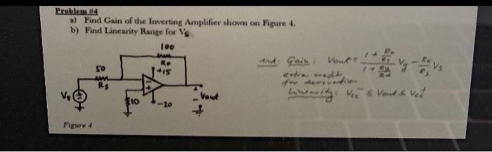 Solved Problem 4 . Find Gain of the Inverting Amplifier | Chegg.com