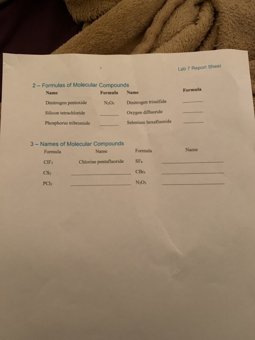 Solved 3 Names Of Lonic Compounds Formula Positive Ion 