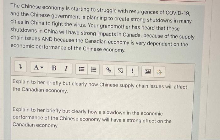 Solved The Chinese Economy Is Starting To Struggle With | Chegg.com