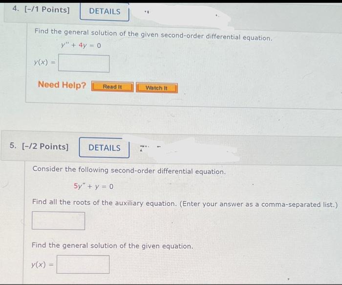 Solved Find the general solution of the given second-order | Chegg.com