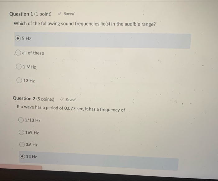 Solved Question 1 (1 point) Saved Which of the following | Chegg.com
