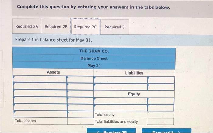 Solved 2A - Prepare The Income Statement For May.2B - | Chegg.com