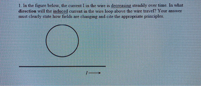 Solved 1. In the figure below, the current I in the wire is | Chegg.com