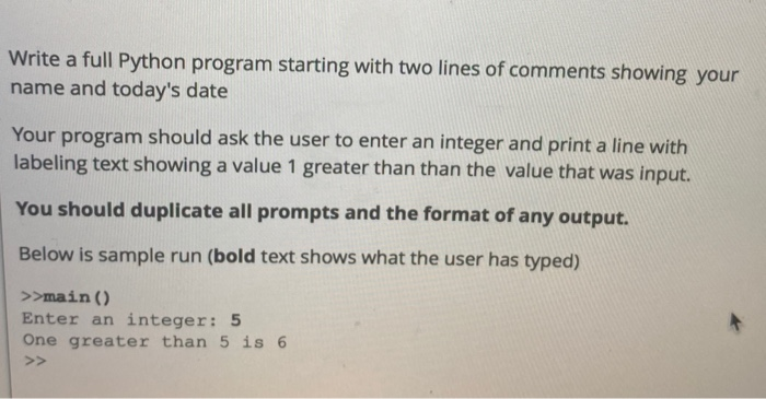 Solved Write a full Python program starting with two lines | Chegg.com