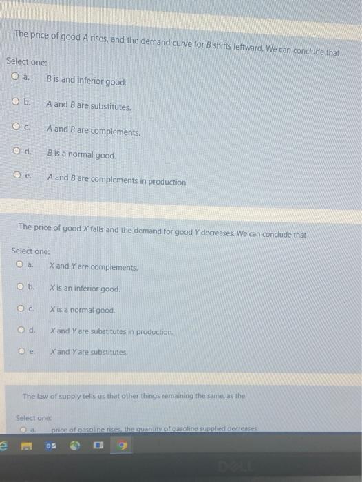 Solved A decrease in quantity demanded is represented by a | Chegg.com