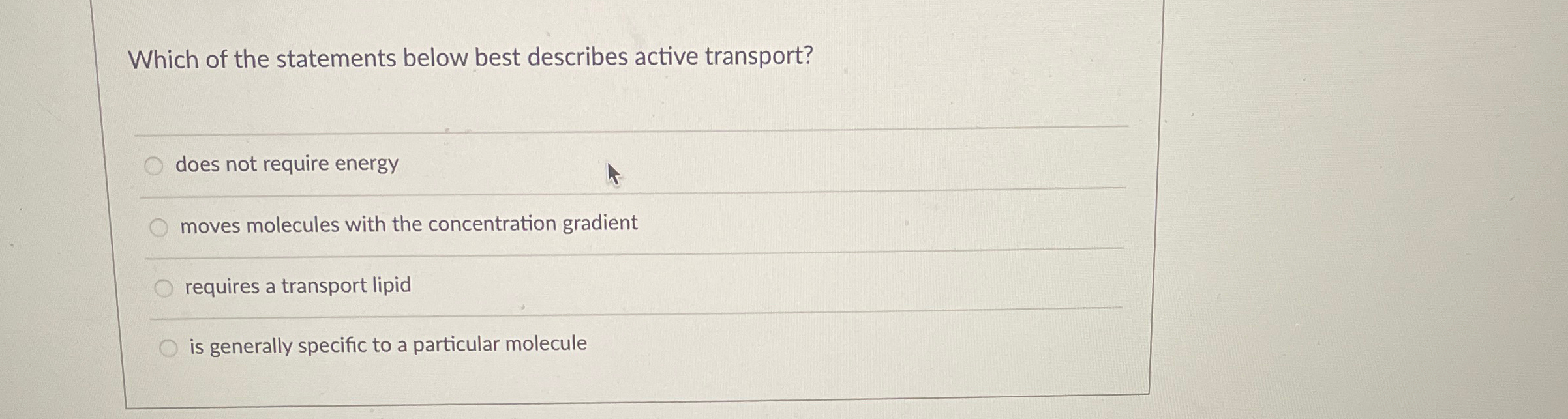 Solved Which of the statements below best describes active | Chegg.com