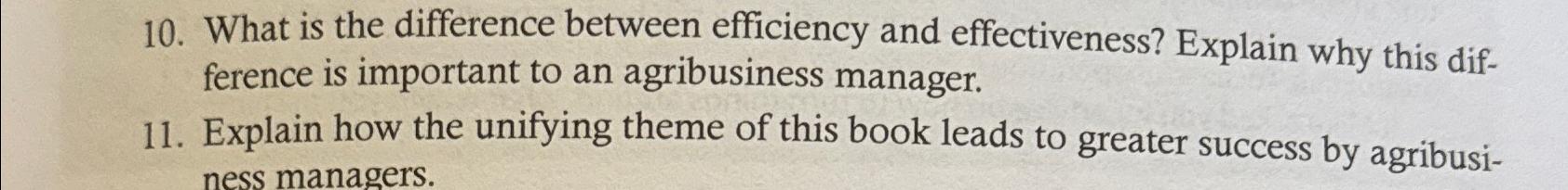 Solved What is the difference between efficiency and | Chegg.com
