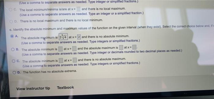 Solved A. (Use a comma to separate answers as needed. Type | Chegg.com
