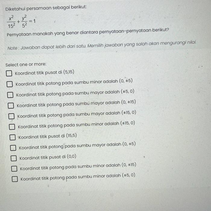 Solved Diketahui Persamaan Sebagai Berikut: X² 15² 52 | Chegg.com