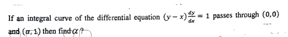 [Solved]: If an integral curve of the differential equation