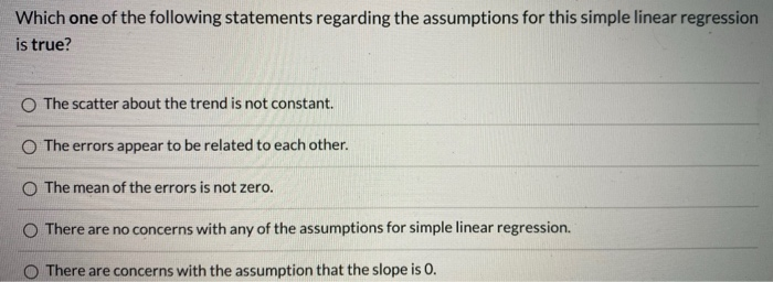 Solved A Simple Linear Regression Model Was Fitted To Two | Chegg.com