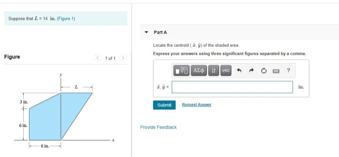 Solved Suppose That L = 14 In. (Figure 1) Part A Locate The | Chegg.com