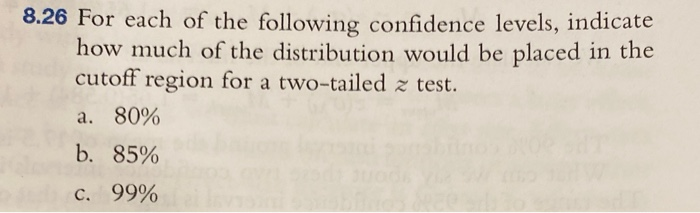 Solved 8.26 For each of the following confidence levels, | Chegg.com