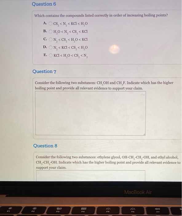 Solved Question 6 Which contains the compounds listed Chegg