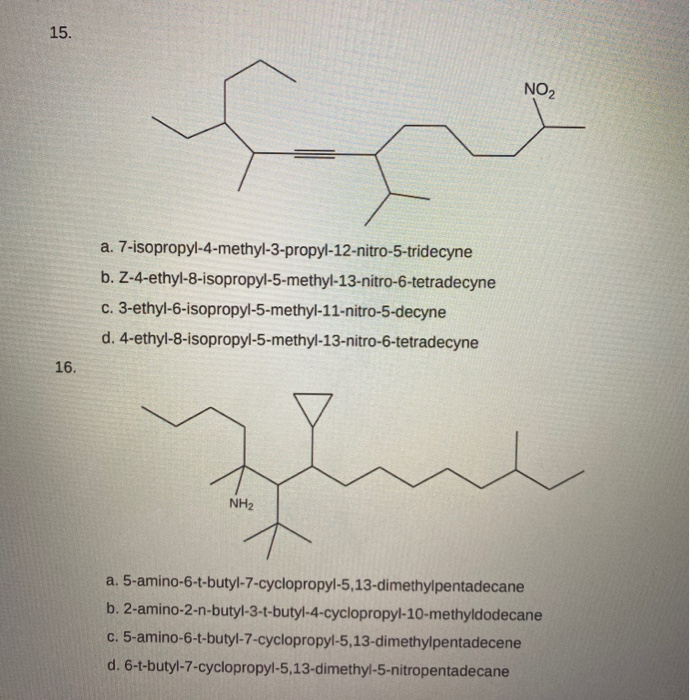 Solved 19. Provide An Acceptable IUPAC Name For Each Of The | Chegg.com