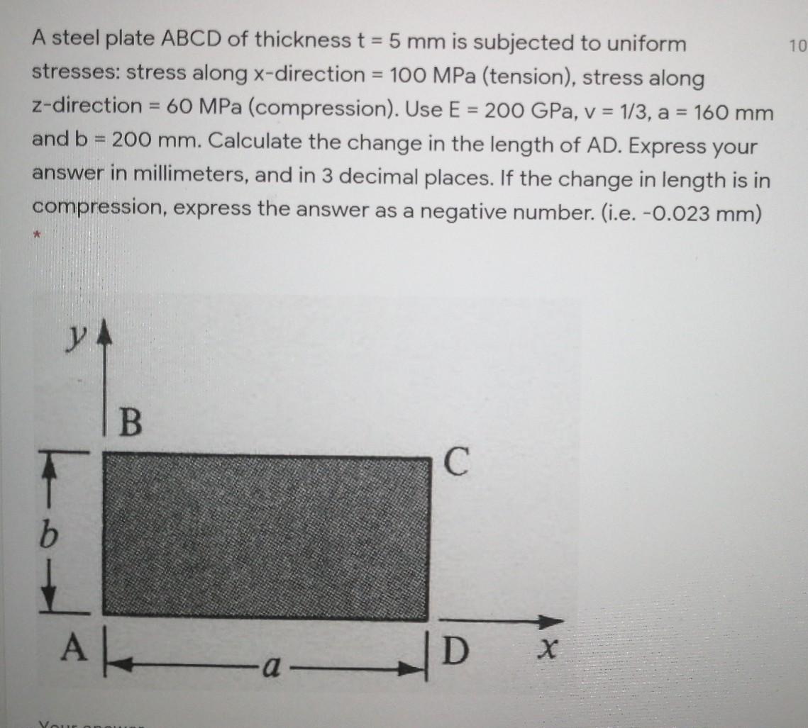 Solved A Steel Plate Abcd Of Thickness T 5 Mm Is Subjec Chegg Com
