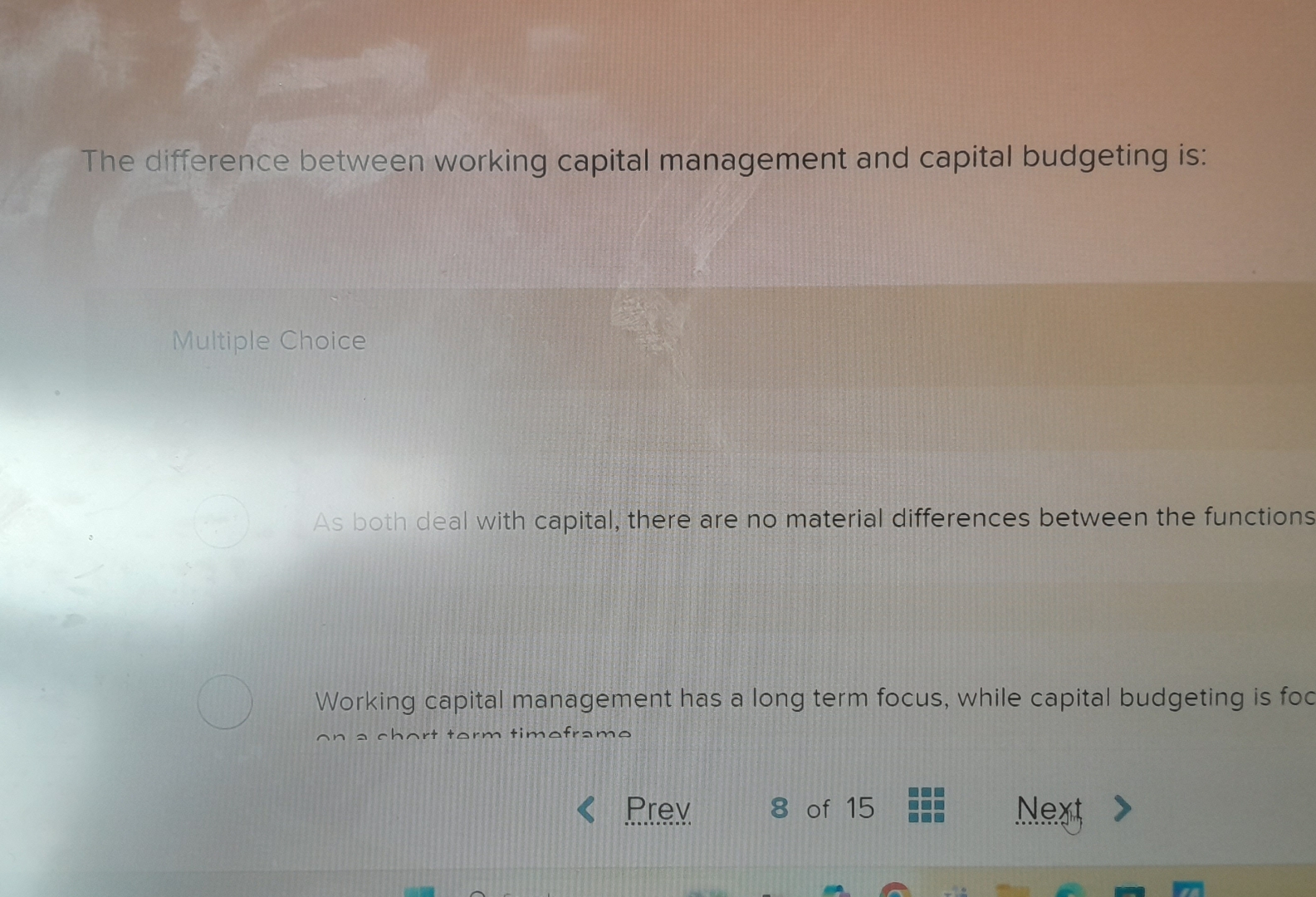Solved The difference between working capital management and | Chegg.com