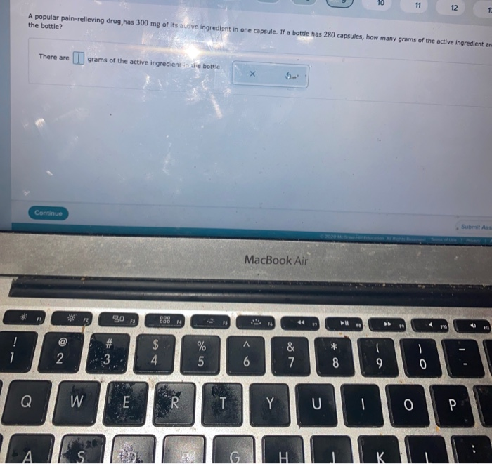 Solved 11 12 1 A popular painrelieving drug, has 300 mg of