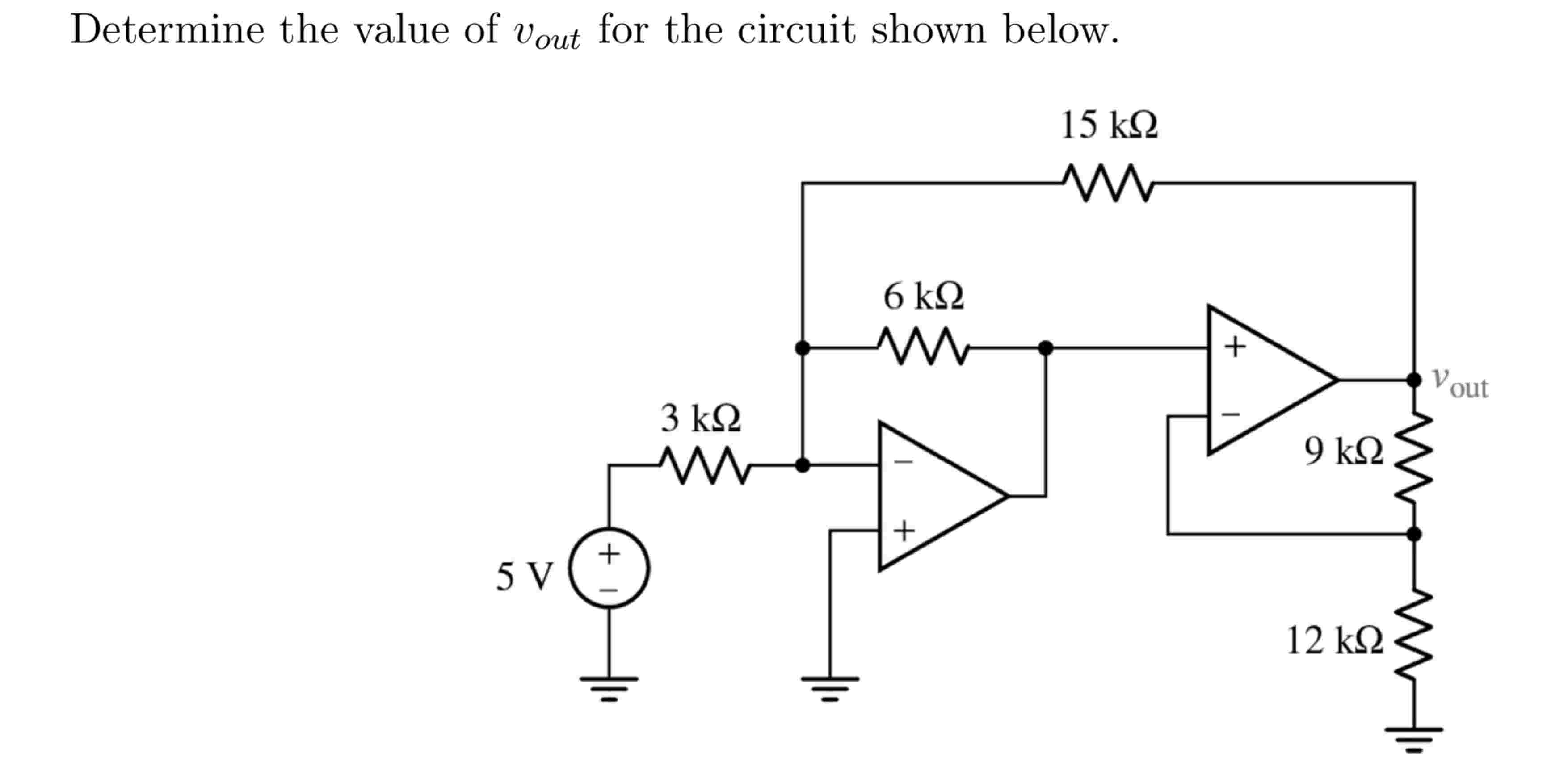 Solved Determine the value of vout ﻿for the circuit shown | Chegg.com