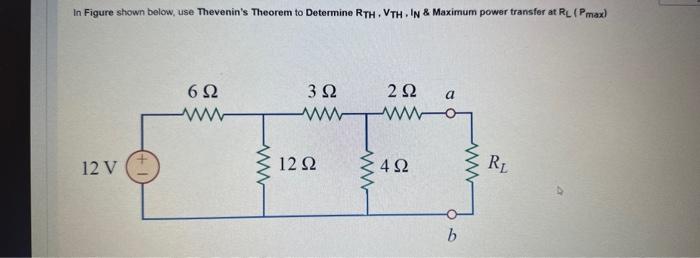 Solved For the circuit shown in Figure below, use Thevenin's | Chegg.com