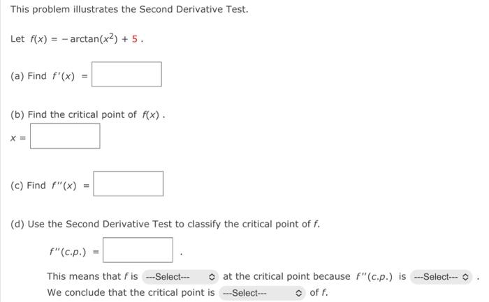 Solved This problem illustrates the Second Derivative Test. | Chegg.com