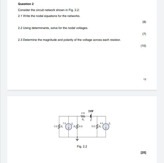 Solved Question 2 Consider the circuit network shown in Fig. | Chegg.com