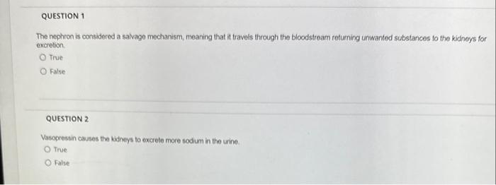 Solved The nephron is considered a savage mechanism, meaning | Chegg.com