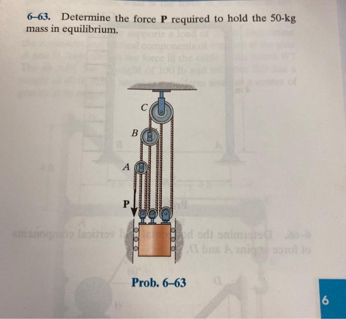 Solved 6–63. Determine The Force P Required To Hold The | Chegg.com