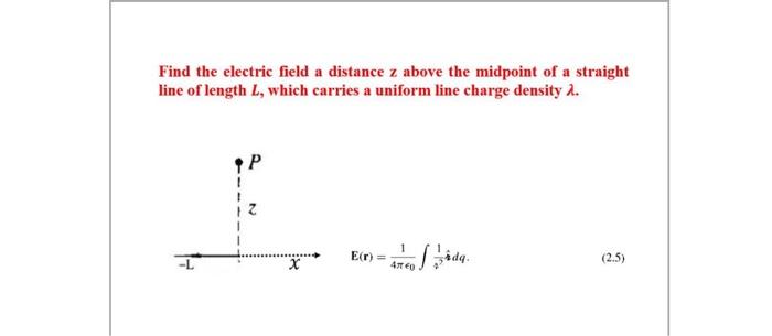 Solved Find the electric field a distance z above the | Chegg.com