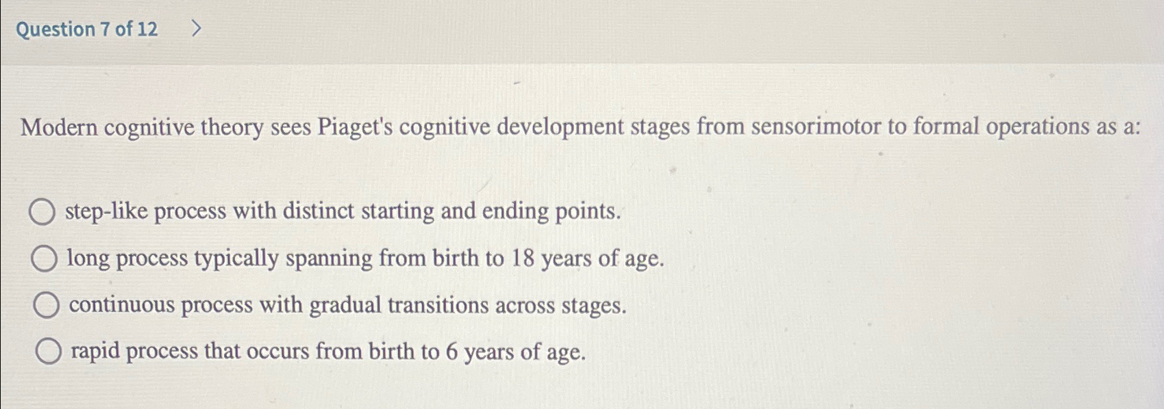 Solved Question 7 of 12Modern cognitive theory sees Chegg