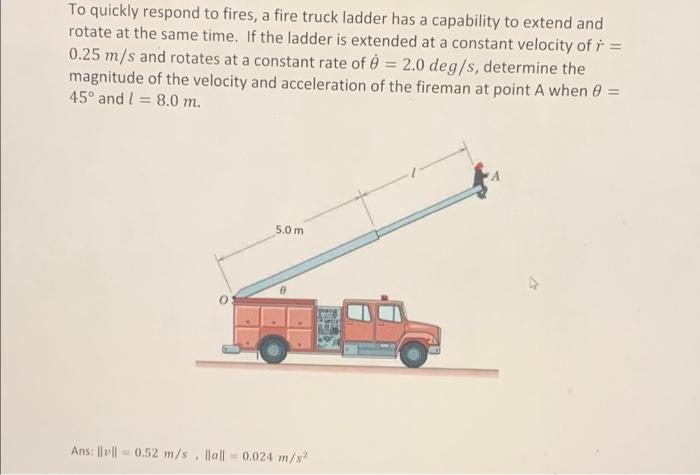 Solved To quickly respond to fires, a fire truck ladder has | Chegg.com