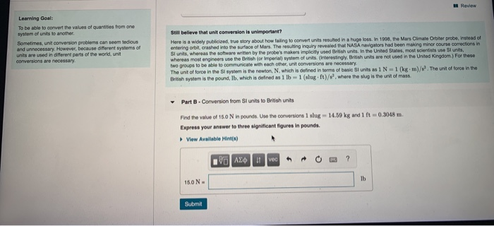 Solved Learning Goal To be able to convert the values of | Chegg.com