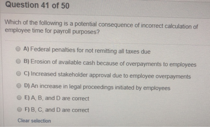 Solved Question 41 Of 50 Which Of The Following Is A Chegg