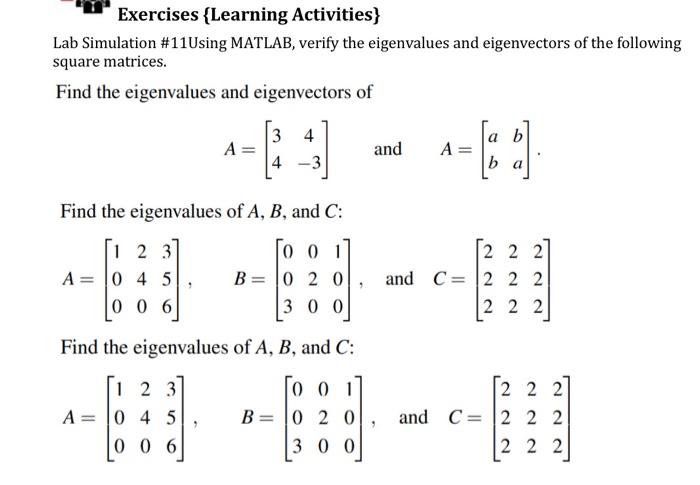 Solved Exercises {Learning Activities} Lab Simulation | Chegg.com