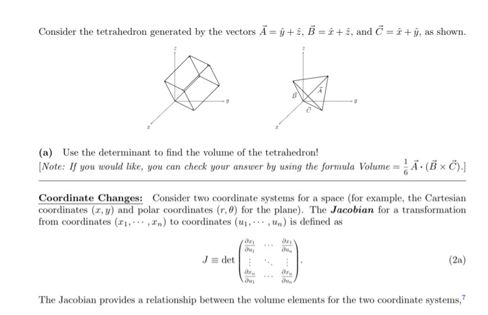 Solved Problem 6 1 Uses Of The Determinant Note This Chegg Com