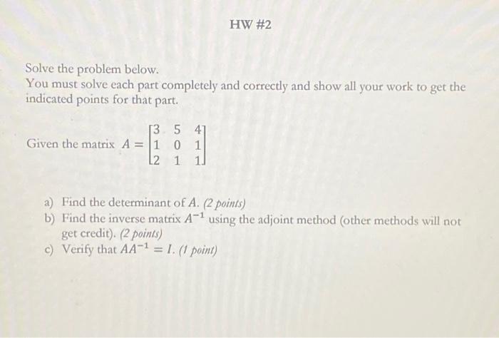 Solved HW #2 Solve The Problem Below. You Must Solve Each | Chegg.com